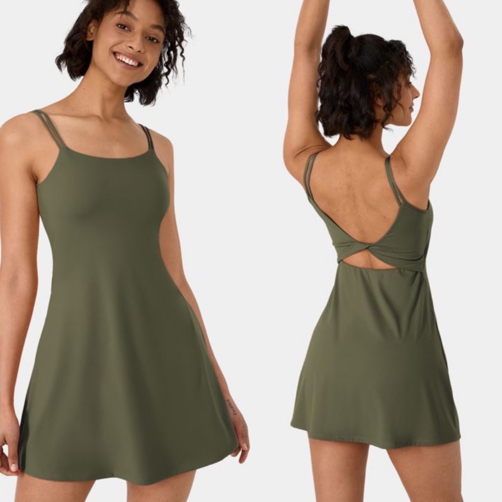 Halara Everyday Cloudful Fabric Double Straps Backless Twisted  Exercise Dress